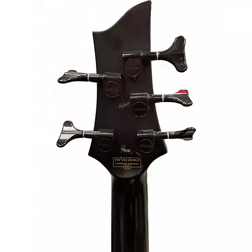 Used Schecter Guitar Research Stiletto Stealth Black Electric Bass Guitar Black