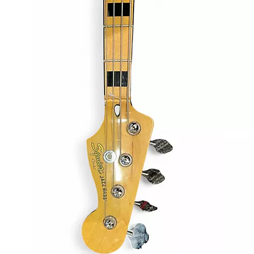 Used Squier JAZZ BASS Natural Electric Bass Guitar Natural