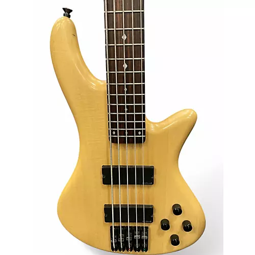 Used Schecter Guitar Research Stiletto Custom 5 String Natural Electric Bass Guitar Natural