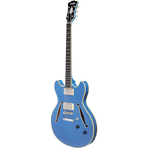 D'Angelico Excel DC Tour Semi-Hollow Electric Guitar With Supro Bolt Bucker Pickups and Stopbar Tailpiece Slate Blue