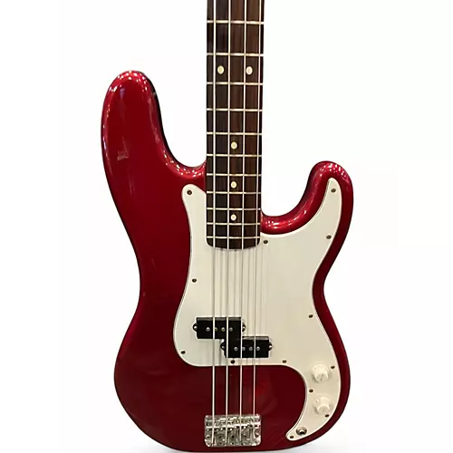 Used Fender Standard Precision Bass Candy Apple Red Electric Bass Guitar Candy Apple Red