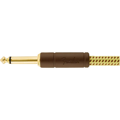 Fender Deluxe Series Straight to Straight Instrument Cable 18.6 ft. Yellow Tweed
