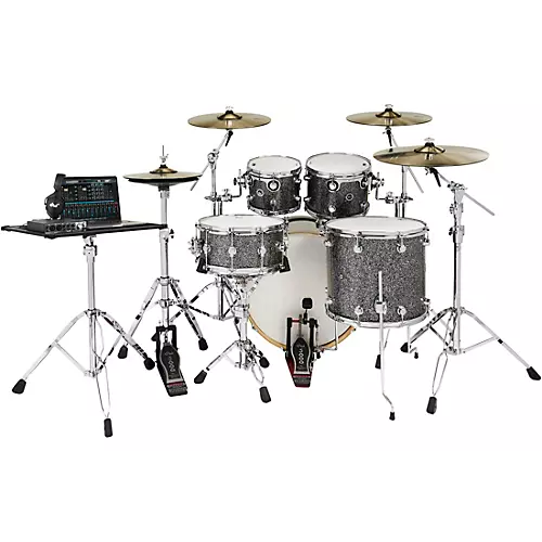 DW DWe Wireless Acoustic-Electronic Convertible 5-Piece Drum Set Bundle With 22