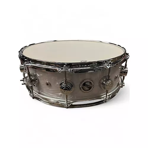 Used DW 4.5X14 Collector's Series Finish Ply Super Solid Maple Snare White Marine Pearl Drum White Marine Pearl 5