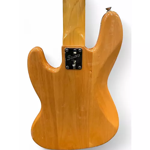 Used 2014 Squier Jazz Bass Natural Electric Bass Guitar Natural