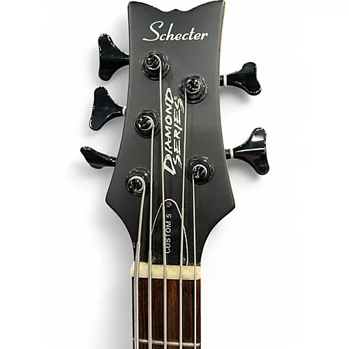 Used Schecter Guitar Research Stiletto Custom 5 String Natural Electric Bass Guitar Natural