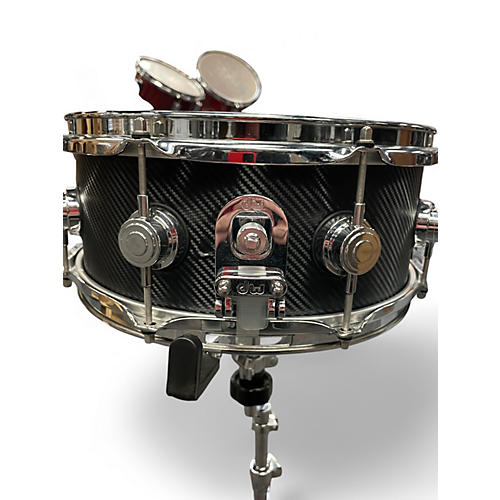 Used DW 6.5X14 Collector's Series Aluminum Snare Carbon Fiber Wrap Drum Carbon Fiber Wrap 15
