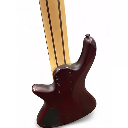 Used Schecter Guitar Research diamond  Trans Red Electric Bass Guitar Trans Red