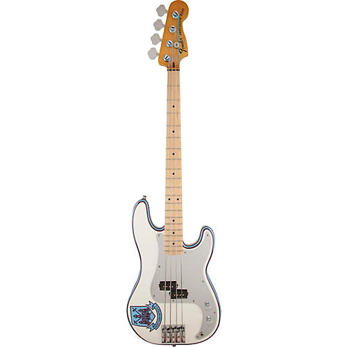 Fender Steve Harris Signature Precision Bass Electric Bass Guitar Olympic White with Pinstripe