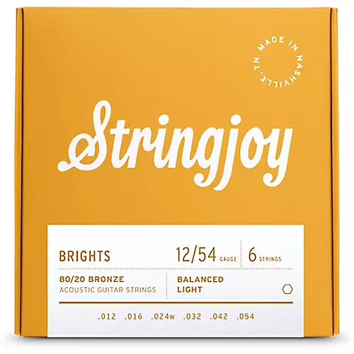 Stringjoy Brights 80/20 Bronze Acoustic Guitar Strings 10 - 50