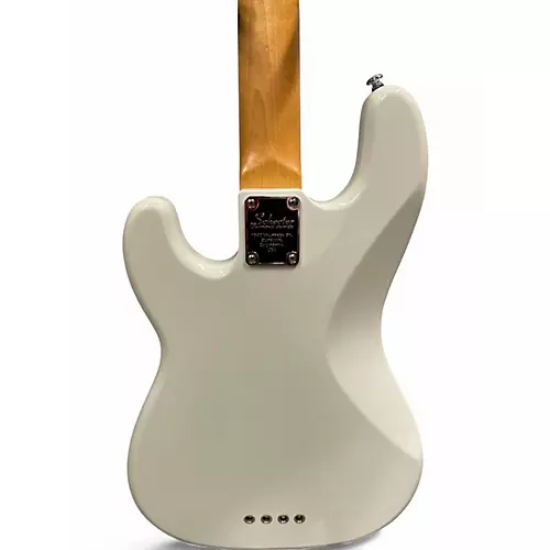 Used Schecter Guitar Research Diamond P Custom White Electric Bass Guitar White