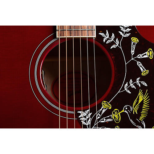 Gibson Hummingbird Standard 3A Quilt Limited-Edition Acoustic-Electric Guitar Wine Red