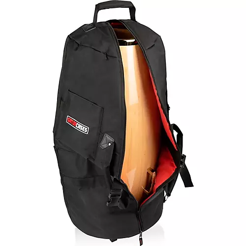 Gator Padded Conga Bag with Wheels and Red Interior