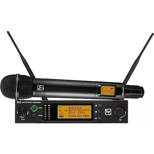 Electro-Voice RE3 Wireless Handheld Set With ND76 Dynamic Cardioid Vocal Microphone Head 653-663MHz 653-663 MHz