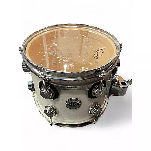 Used DW 4 Piece Collector's Series white glass Drum Kit white glass