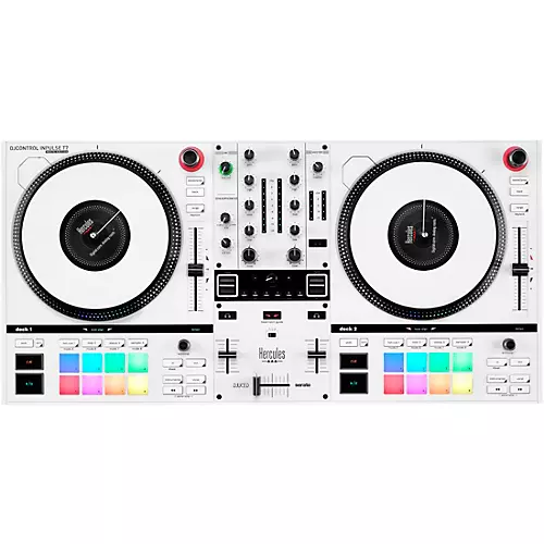 Hercules DJ DJControl Inpulse T7 2-Channel Motorized DJ Controller in Limited-Edition White White