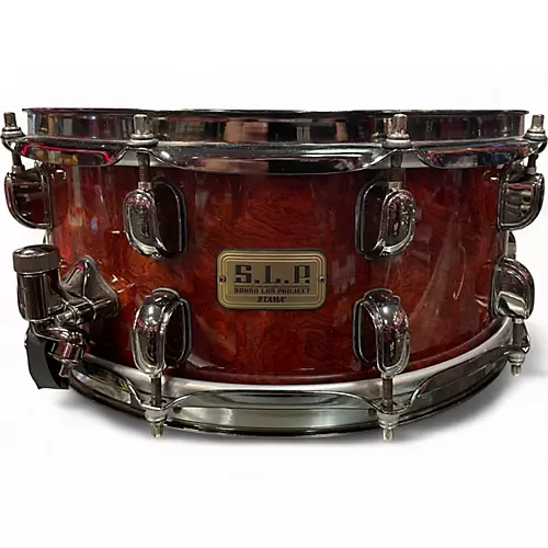 Used TAMA 6.5X14 SLP BUBINGA NATURAL QUILTED BUBINGA  Drum NATURAL QUILTED BUBINGA  15
