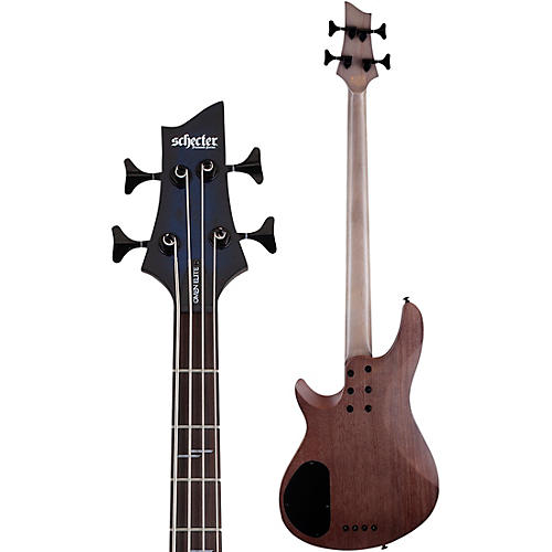 Schecter Guitar Research Omen Elite-4 4-String Electric Bass Guitar See-Thru Blue Burst