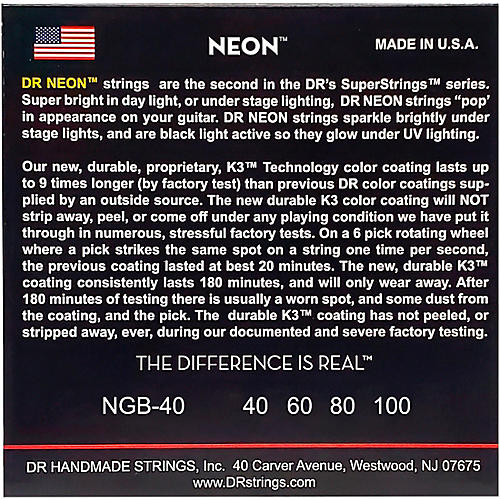 DR Strings NEON Hi-Def Green Bass SuperStrings Light 4-String