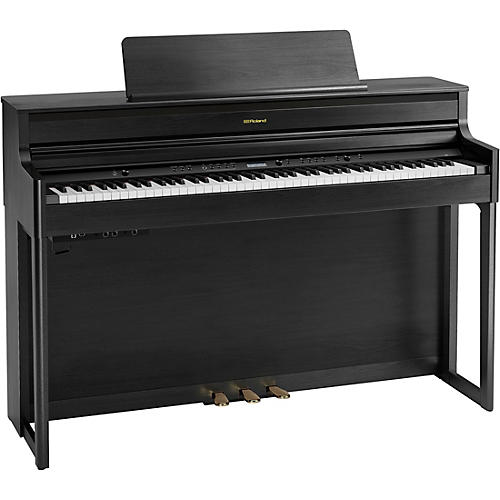 Roland HP704 Digital Upright Piano With Bench Polished Ebony