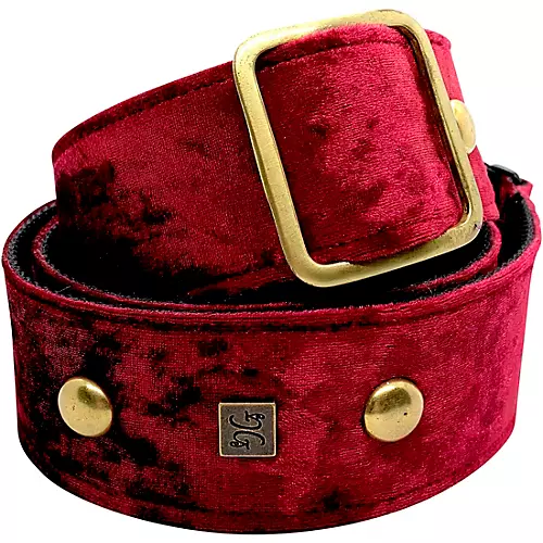 Get'm Get'm Rolling Stone Guitar Strap Green Crushed Velvet 2 in.