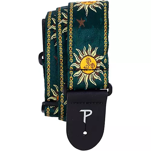 Perri's Premium Jacquard Guitar Strap Teal Suns 2 in.