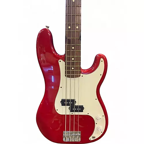 Used 1998 Squier Precision Bass Red Electric Bass Guitar Red
