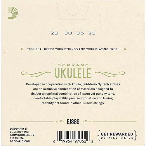 D'Addario EJ88S Nyltech Soprano Ukulele Strings
