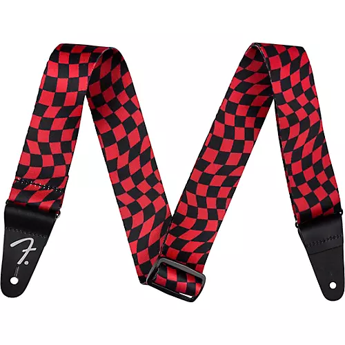 Fender Wavy Checkerboard Polyester Guitar Strap Blue