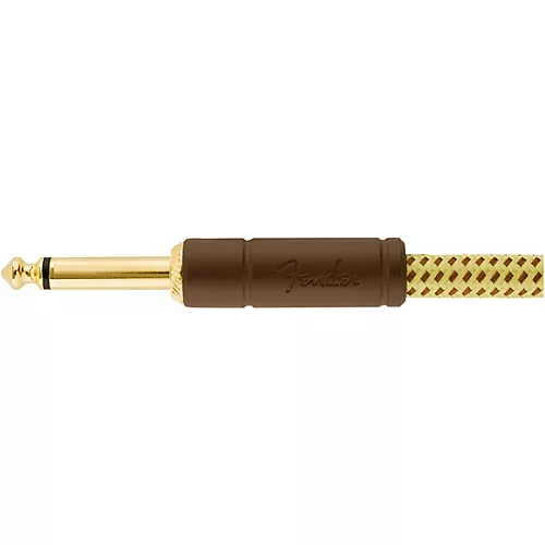 Fender Deluxe Series Straight to Straight Instrument Cable 18.6 ft. Yellow Tweed