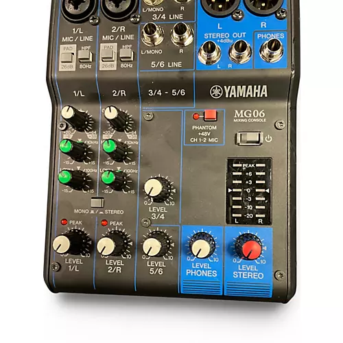 Used Yamaha MG06 Unpowered Mixer