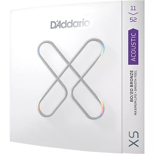 D'Addario XS Acoustic 80/20 Bronze Coated Guitar Strings Light Top/Medium Bottom (12-56)