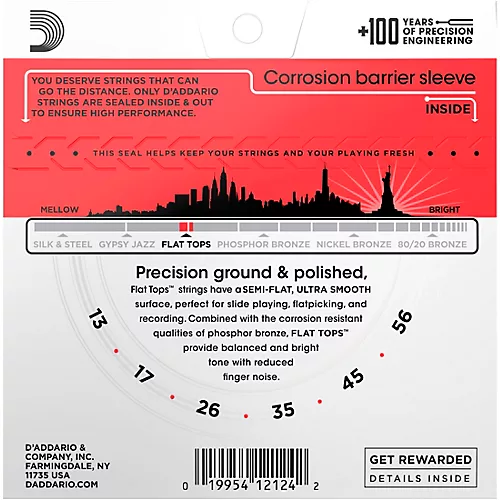 D'Addario EFT17 Flat Top PB Medium Acoustic Guitar Strings