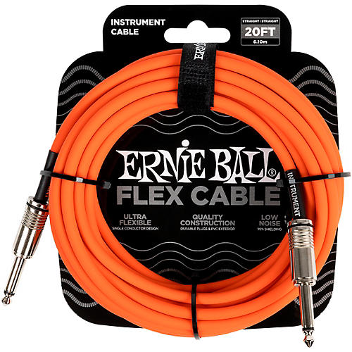 Ernie Ball Flex Straight to Straight Instrument Cable 20 ft. Blue