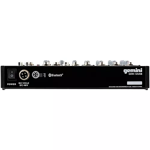 Gemini GEM-12USB 12-Channel USB Mixer for Podcasts With Bluetooth and Effects