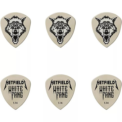 Dunlop James Hetfield Signature White Fang Guitar Picks and Tin 1.14 mm 6 Pack