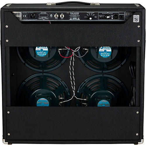 Fender Tone Master Super Reverb 45W 4x10 Guitar Combo Amp Black and Silver