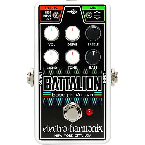 Electro-Harmonix Nano Battalion Bass Preamp & Overdrive Effects Pedal