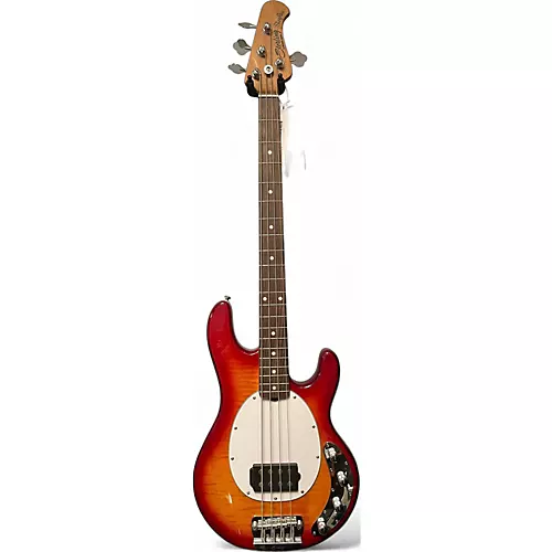 Used Sterling By Music Man Ray34 Flame Maple Heritage Cherry Sunburst Electric Bass Guitar Heritage Cherry Sunburst