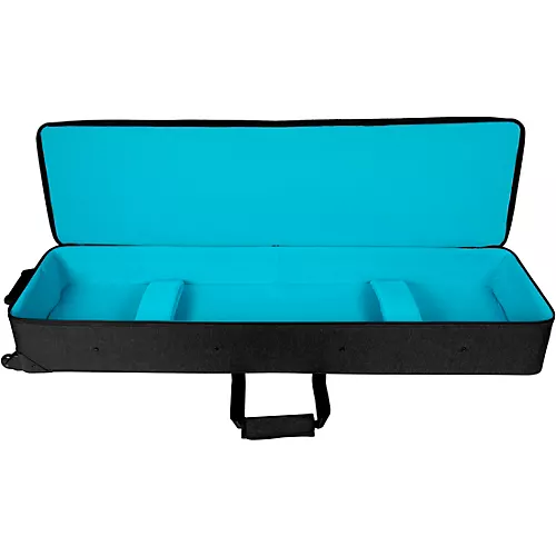 Gator GKP88-BLK Semi-Rigid Lightweight Pro Wheeled Case for 88-Note Keyboards; Charcoal Black With Electric Blue Interior