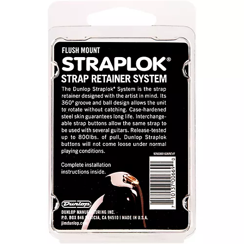 Dunlop Straplok Flush Mount Strap Retainer System Brass