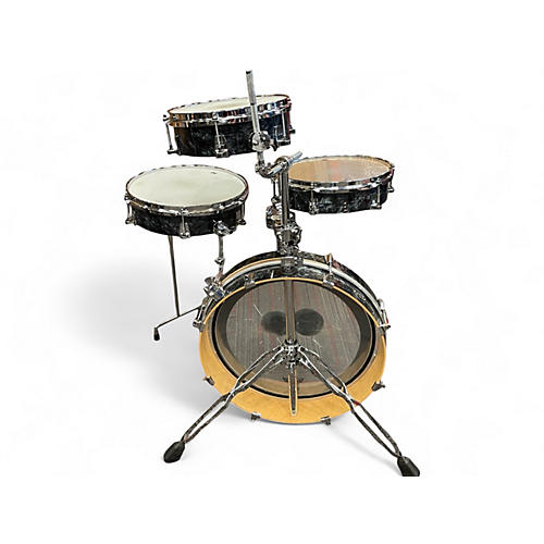 Used DW 4 Piece LOW PRO PERFORMANCE BLACK PEARL Drum Kit BLACK PEARL