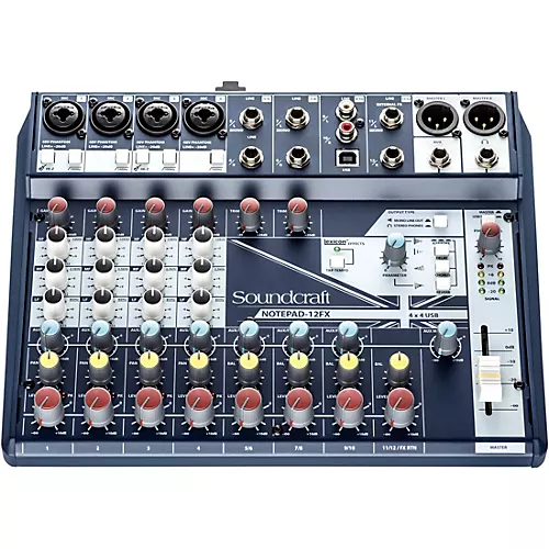 Soundcraft Notepad-12FX Small Format 12 Channel Analog Mixing Console w/ USB I/O & Effects
