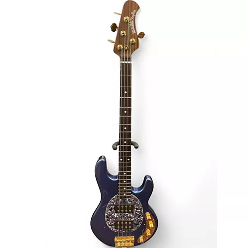 Used 2014 Ernie Ball Music Man StingRay HH Limited All-Rosewood Neck Metallic Pace Car Blue Electric Bass Guitar Metallic Pace Car Blue