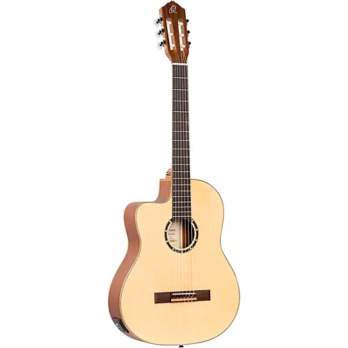 Ortega Family Series RCE125SN-L Thinline Acoustic/Electric Classical Guitar Natural Matte