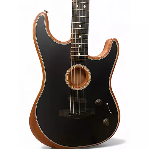 Used Fender American Acoustasonic Stratocaster Black Acoustic Electric Guitar Black
