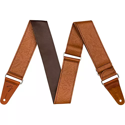 Fender Tooled Leather Guitar Strap Black 2 in.