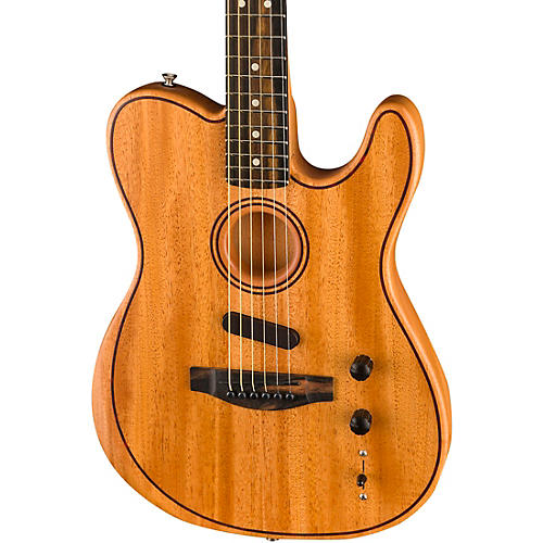 Fender American Acoustasonic Telecaster All-Mahogany Acoustic-Electric Guitar Natural