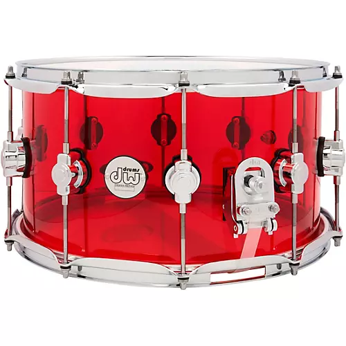 DW Design Series Acrylic Ruby Snare Drum 14 x 6.5 in. Ruby Glass