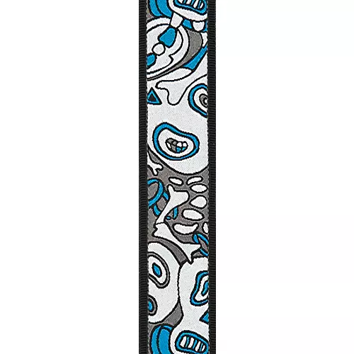 D'Addario Joe Satriani Nylon Guitar Strap Black/Red/Green Snakes Mosaic